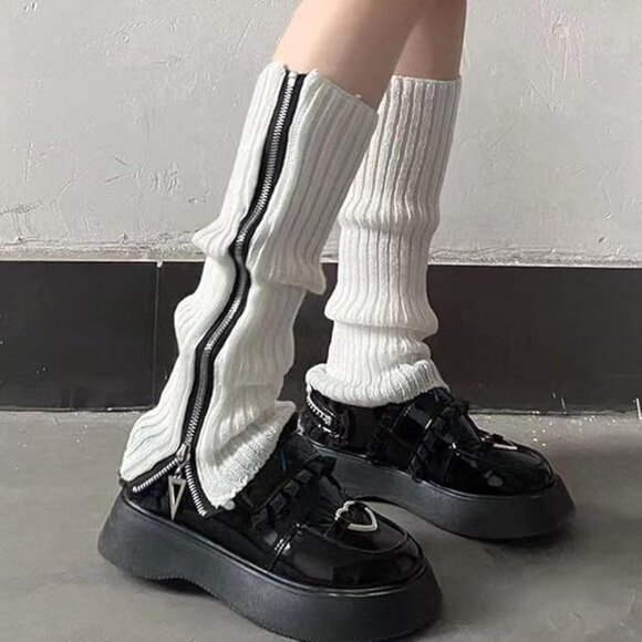 Knit Winter White High Socks - Picture 5 of 6